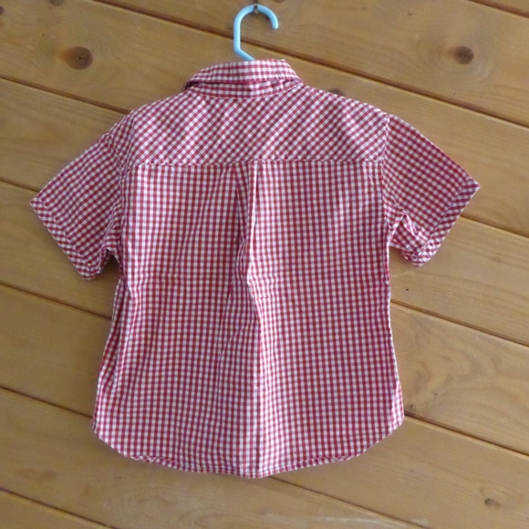 Comme Ca ISM Red Gingham Check Boy Shirt S 6-7 - Picture 5 of 8
